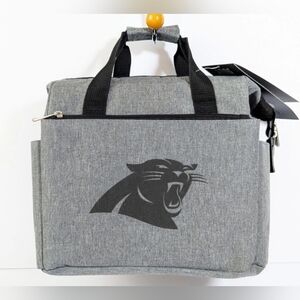 NWT Carolina Panthers On the Go Lunch Bag Cooler Expandable Tote Heathered Gray